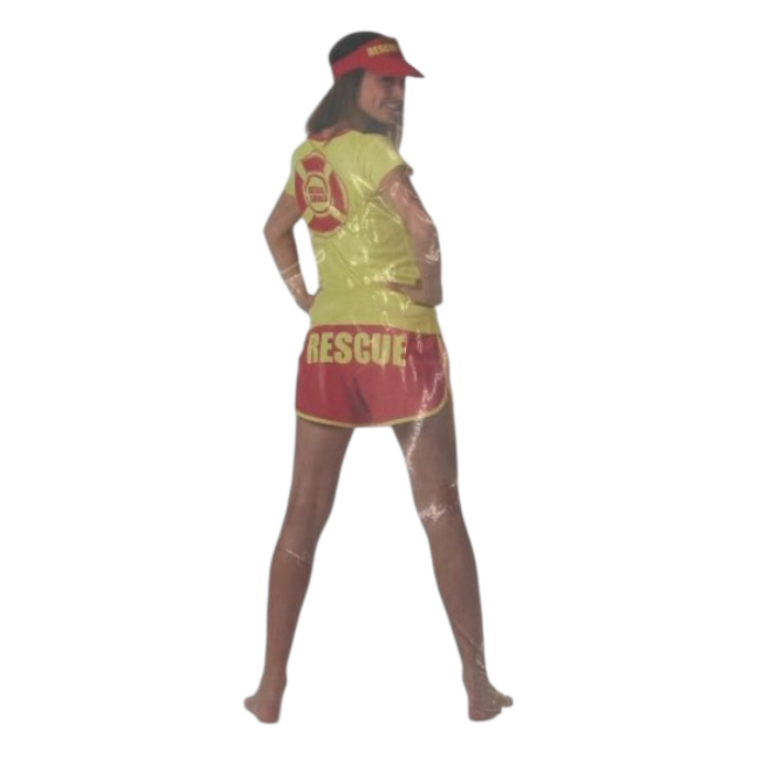 Sexy Strandwacht Outfit – Roleplay Baywatch  -  Short Met Tshirt En Zonneklep - Size S / M / L