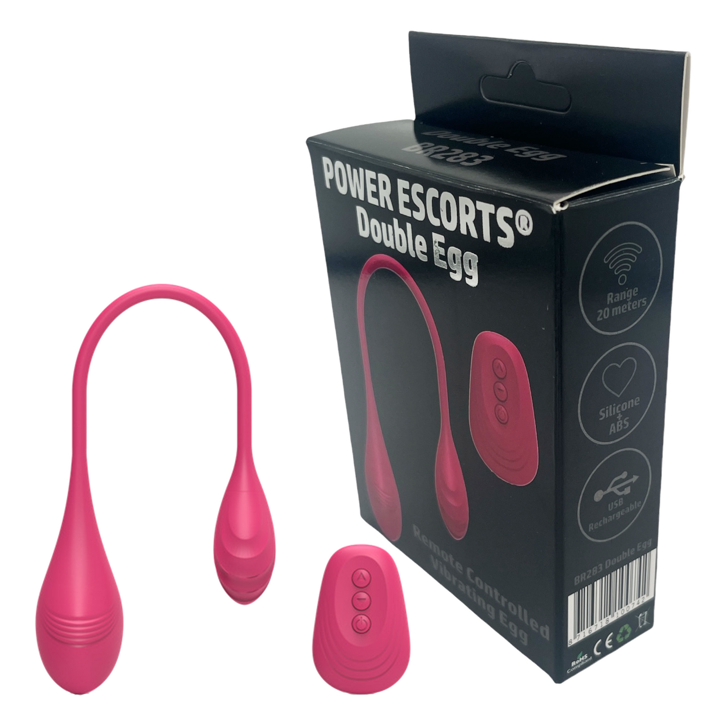 Power Escorts - BR283 Double Egg - Afstandsbediening Vibrator - Roze