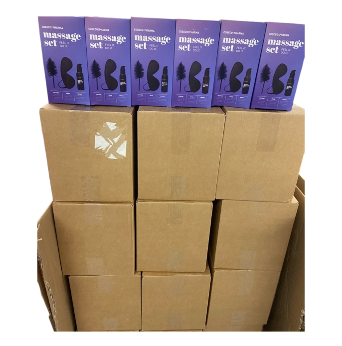 Cobeco Pharma - Massage Set – Monoi Massage Gel + Feather + Mask – 3-Piece Sensual Kit