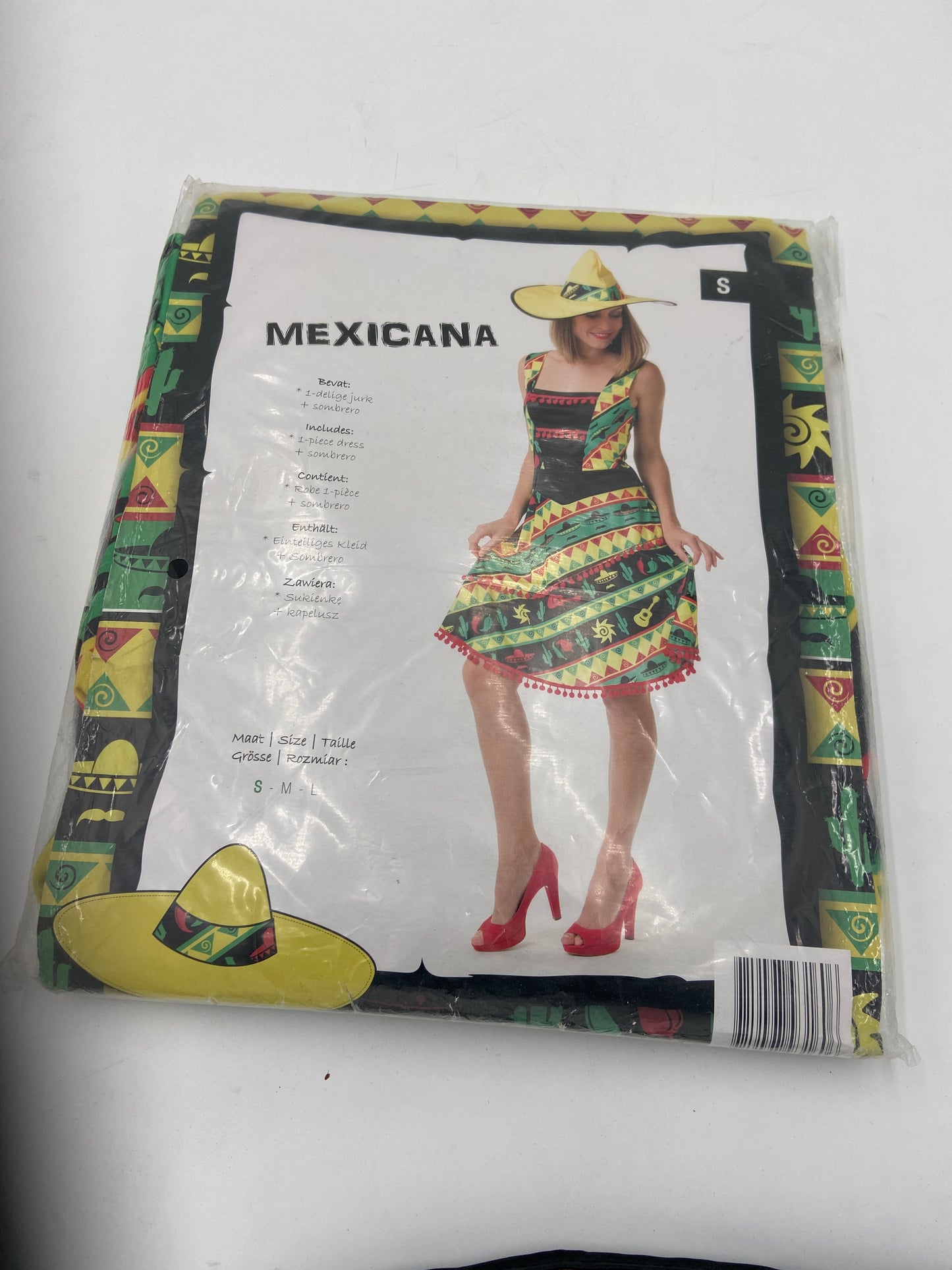 Kinky Mexicaanse Verkleedjurk met Sombrero – Sexy Fiesta Outfit (Maat S & L)