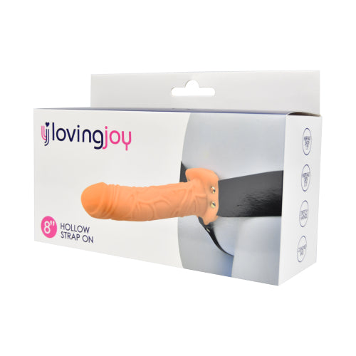 Loving Joy - 8 Inch Hollow Strap On Vanilla - 20 Cm - N11680