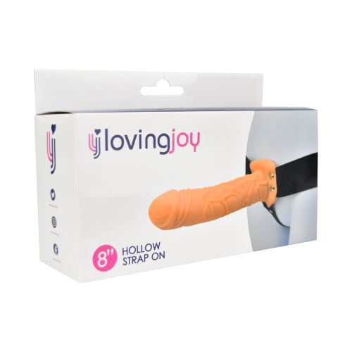 Loving Joy - 8 Inch Hollow Strap On Vanilla - 20 Cm - N11680