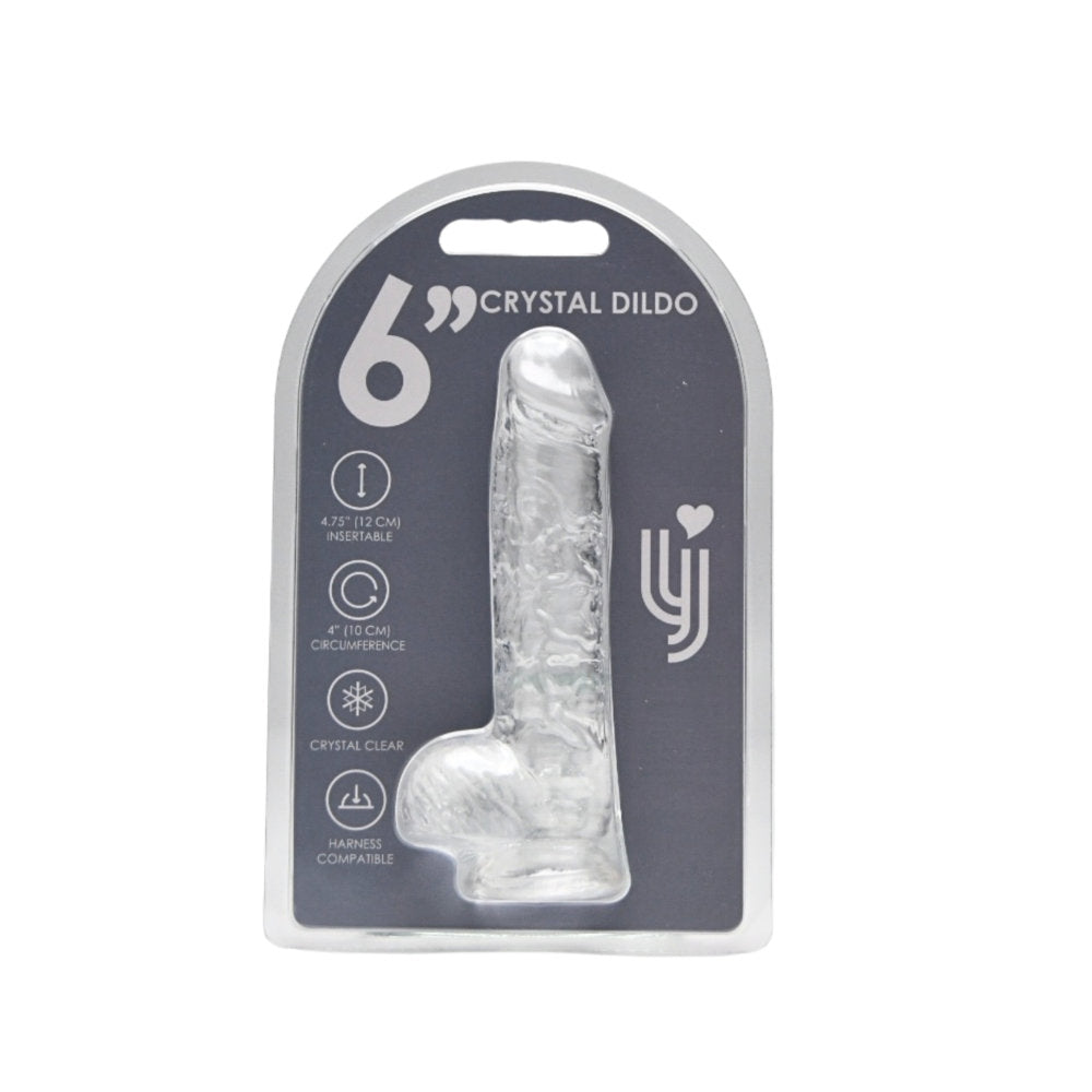 Loving Joy - 6 Inch Realistic Dildo with Balls Clear - 16,5 Cm Strong blister - N12201