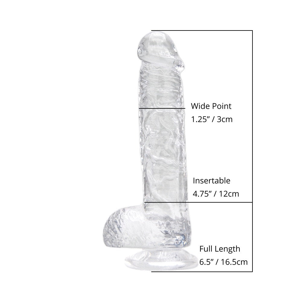 Loving Joy - 6 Inch Realistic Dildo with Balls Clear - 16,5 Cm Strong blister - N12201