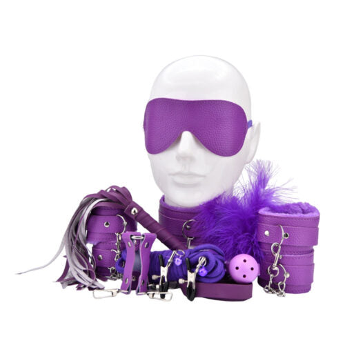 Bound To Play - Bondage Kit Purple  - N12279 - 11 Pcs Bondage Set - BDSM Bondage Kit