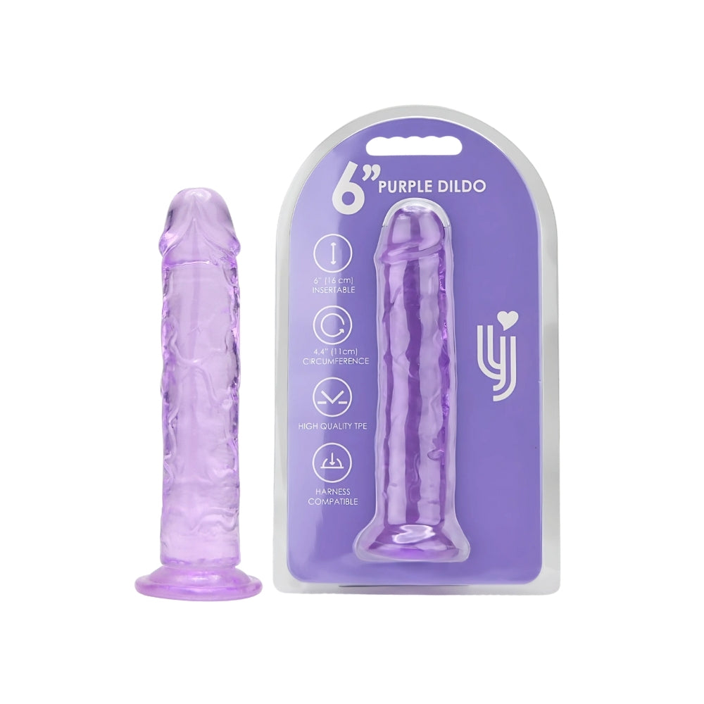 Loving Joy - 6 Inch Suction Cup Realistic Dildo Purple - 18 Cm Strong Blister