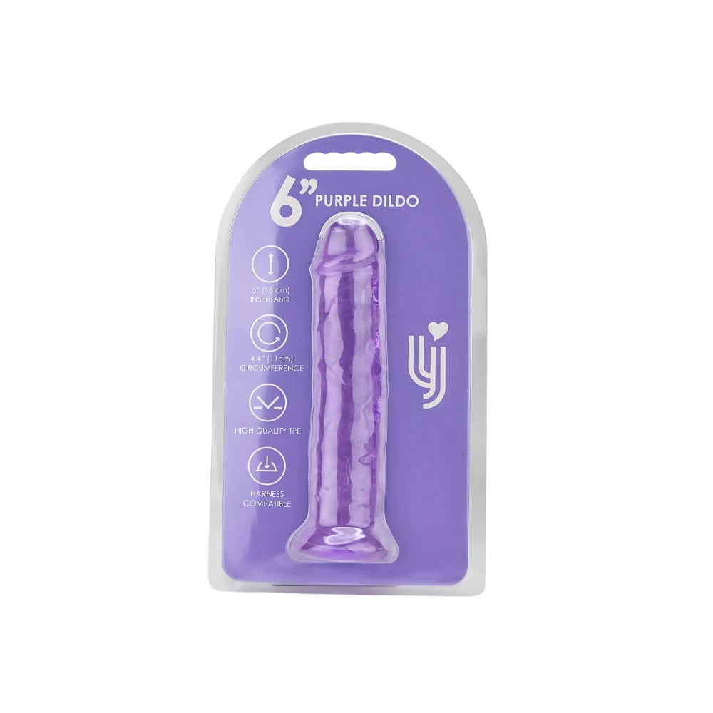 Loving Joy - 6 Inch Suction Cup Realistic Dildo Purple - 18 Cm Strong Blister