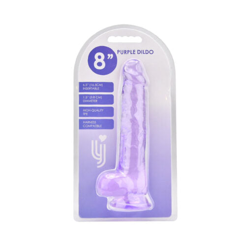 Loving Joy - 8 Inch Insertable Purple Realistic Dildo With Balls - 21,5 CM - N12310