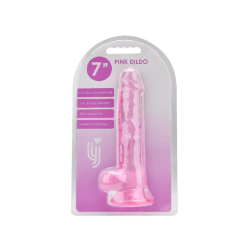Loving Joy - 7 Inch  Insertable Pink Realistic Dildo With Balls and Suction Cup - 19 CM - N12311