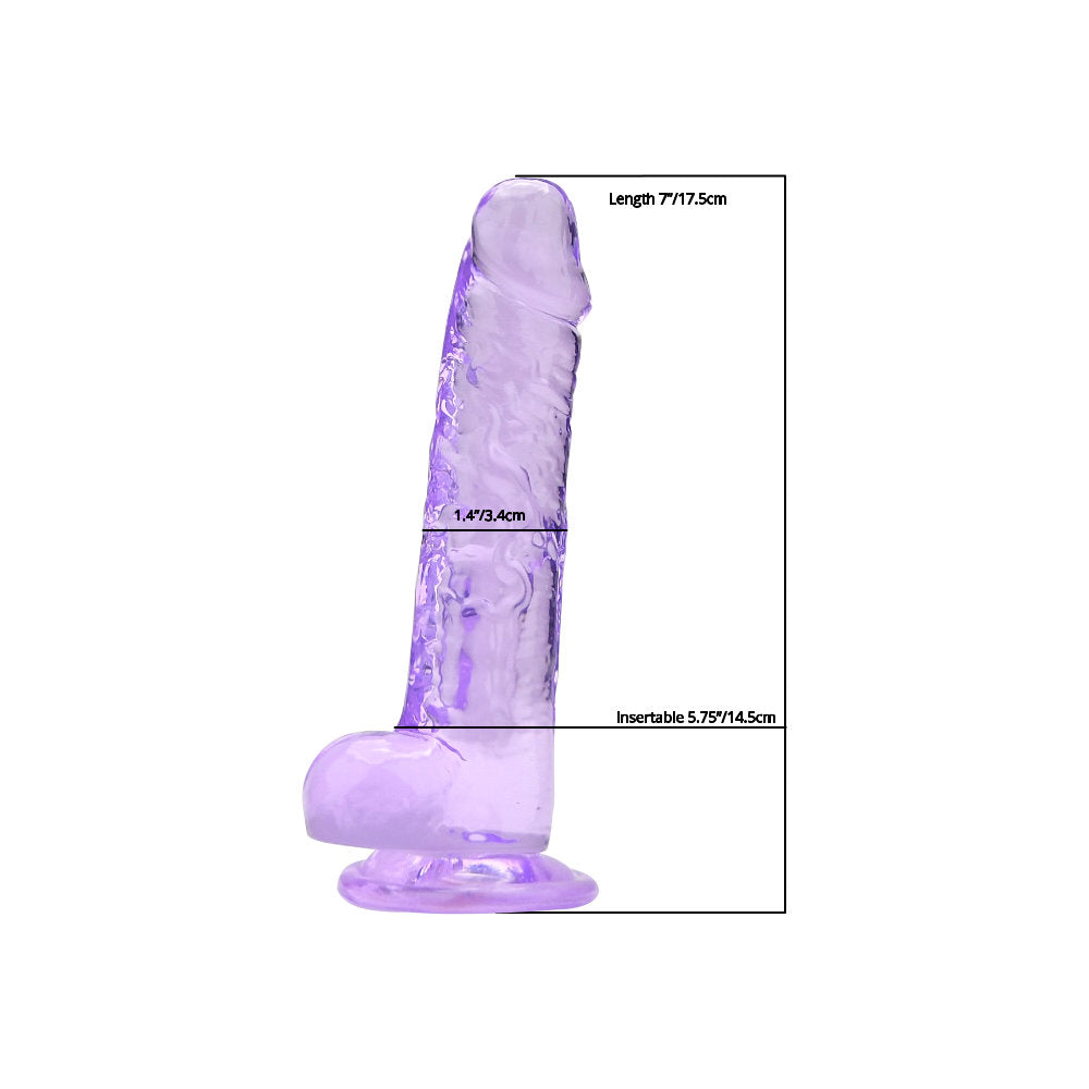 Loving Joy - 7 Inch  Insertable Pink Realistic Dildo With Balls and Suction Cup - 19 CM - N12311