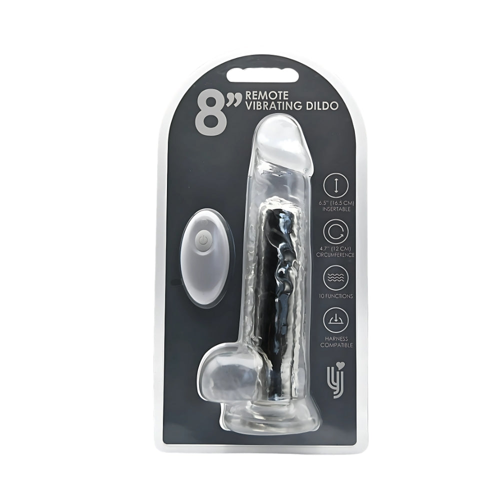 Loving Joy - 8 Inch Remote Vibrating Realistic Dildo - 19 Cm - Strong Blister - Rechargeable