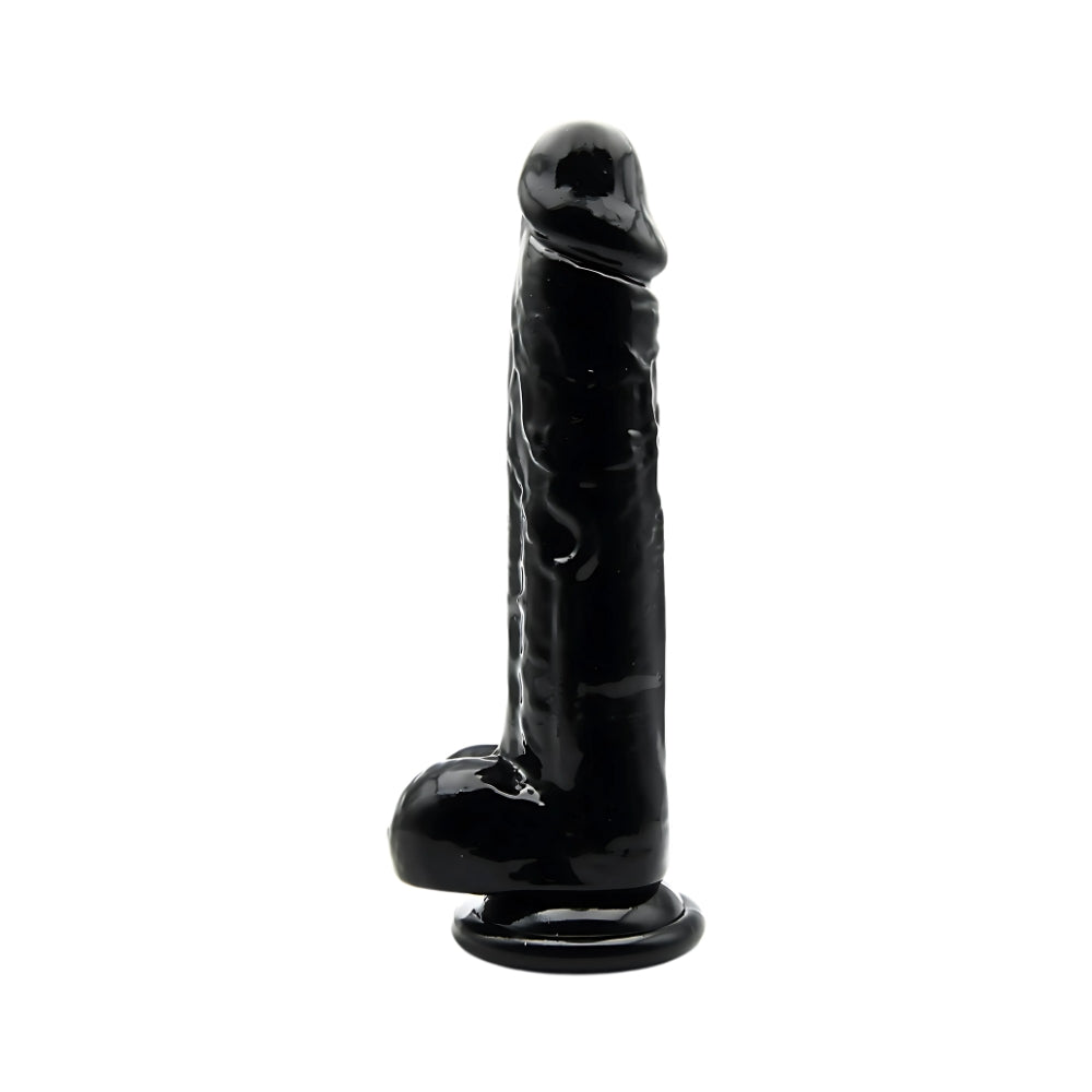 Loving Joy - 8 Inch Realistic Dildo with Balls Black - 21,5 Cm Strong Blister