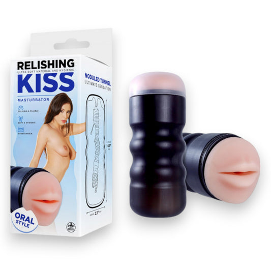 Trendy Deals -Relishing Kiss Masturbator Cup Mond 3D-Structuur