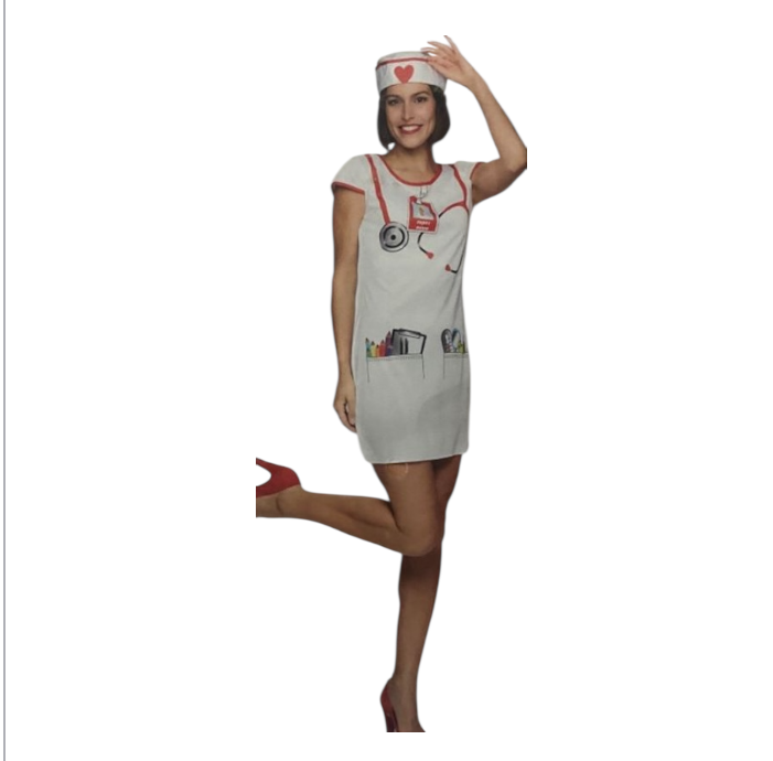 Sexy Verpleegsterskostuum – Witte Roleplay Jurk met Muts – S / M / L – Lingerie Outfit voor Vrouwen