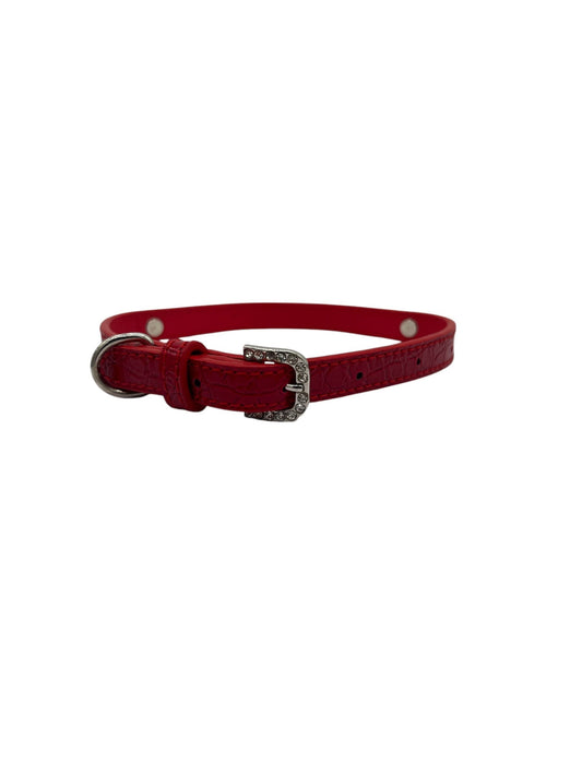 Kattenhalsband / Kleine Hond Halsband - Rood - Diameter 12 CM - Lengte 42 CM - Breedte 1,2 CM