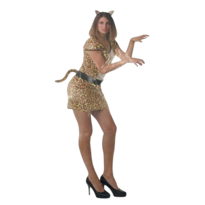 Verleidelijke Panter Verkleedset – 1-delige Jurk met Oortjes en Bijpassende Staart
