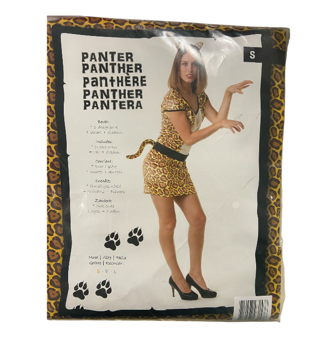Verleidelijke Panter Verkleedset – 1-delige Jurk met Oortjes en Bijpassende Staart