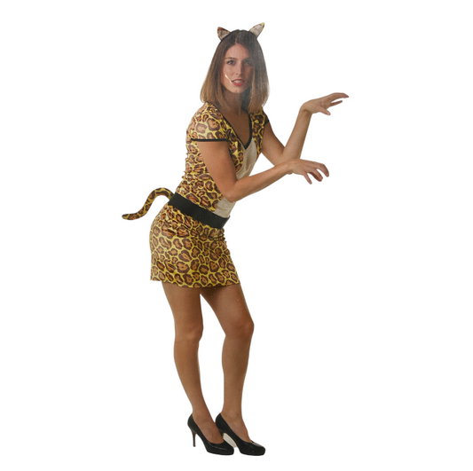 Verleidelijke Panter Verkleedset – 1-delige Jurk met Oortjes en Bijpassende Staart