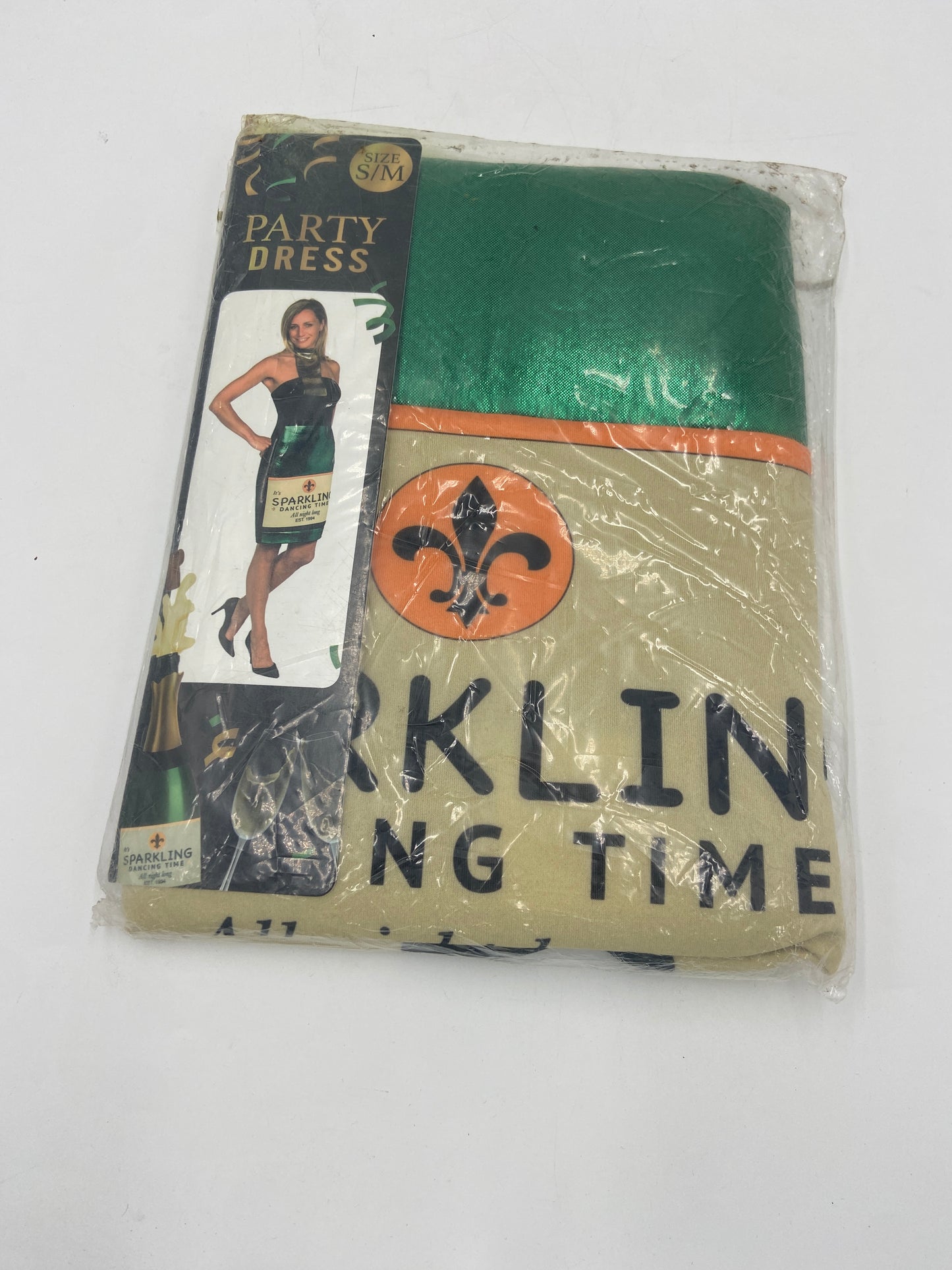 Sexy Champagne Party Dress – Glimmend Groen met Champagneprint