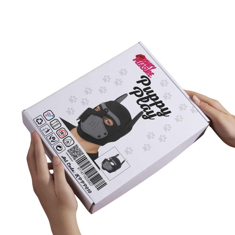 Puppy Play Hondenmasker - Grijs & Zwart