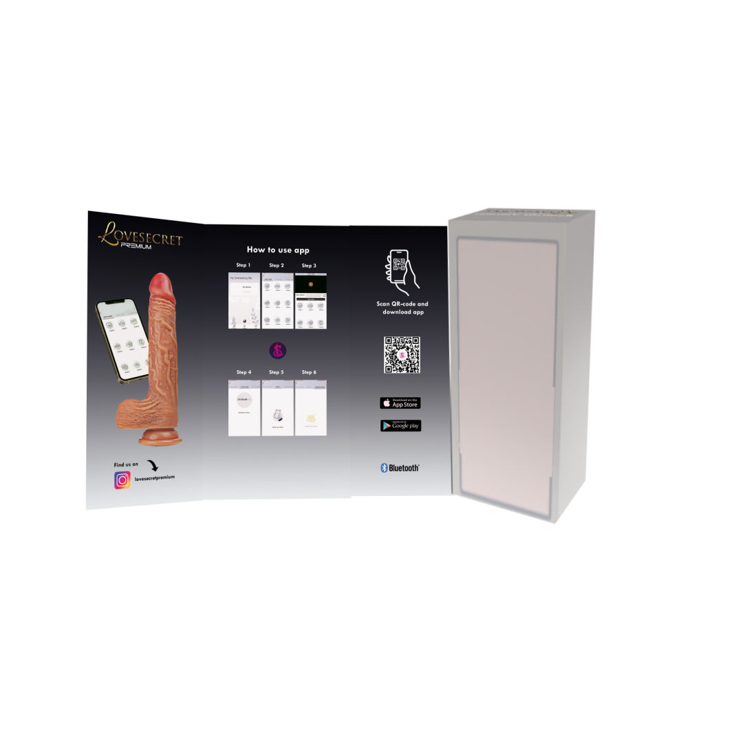 Lovesecret Premium – LS04 – Realistische Vibrator met Grote Ballen – App-Controlled & Verwarmd – Huidkleur