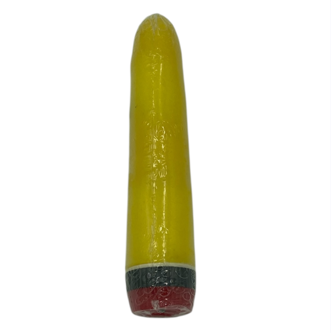 Gele Gladde Realistische Vibrator – 18 cm – Werkt op 2 AA-batterijen – Verpakt in Windowbox (Copy)