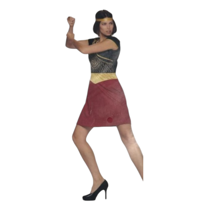 Roman Knight Verkleedjurk – Goud/Zwart/Rood – Rollenspel &amp; Party Dress-up Set – Inclusief Gouden Hoofdband – Maten S / M / L