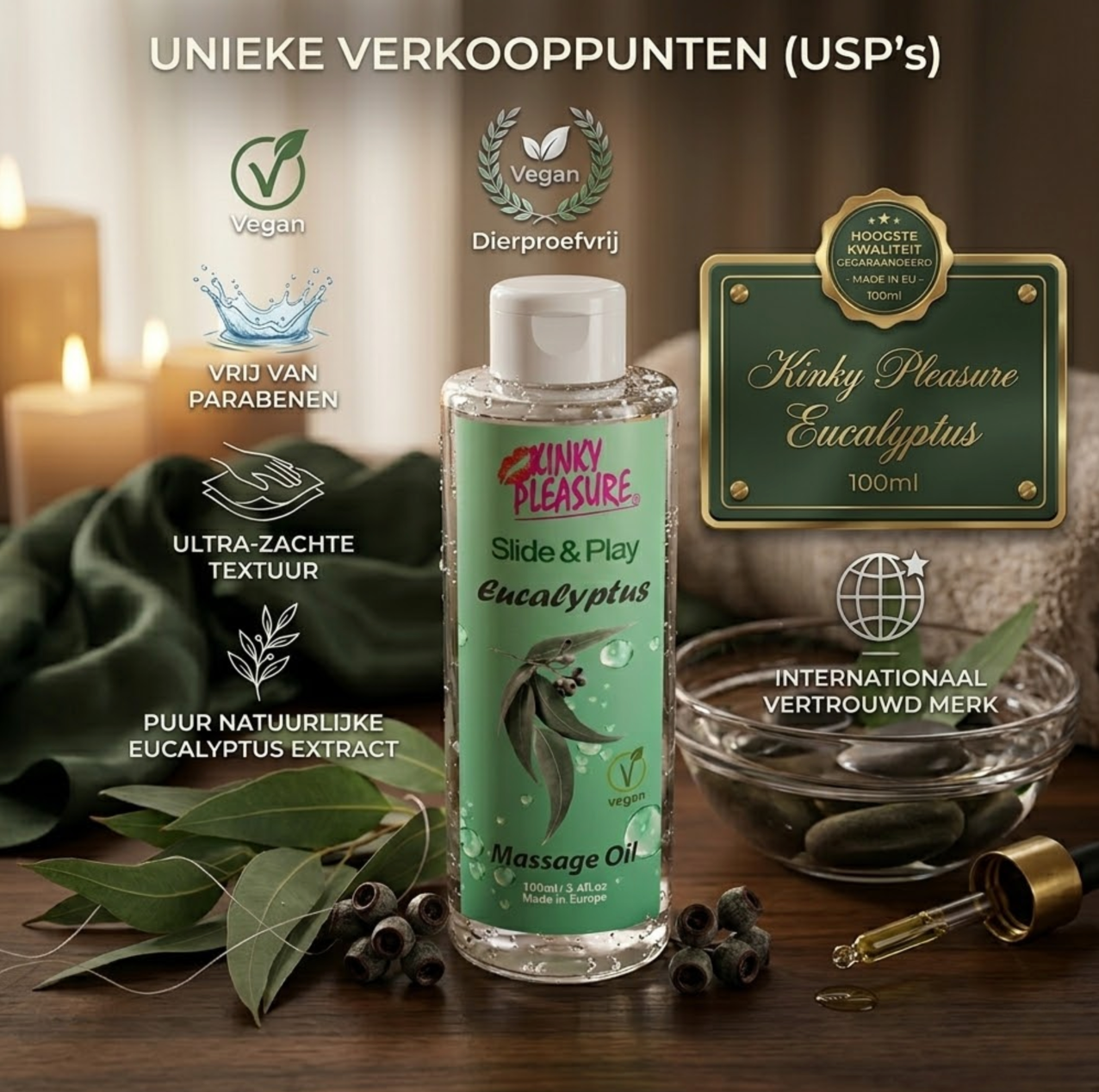 Kinky Pleasure Eucalyptus Massageolie 100 ml