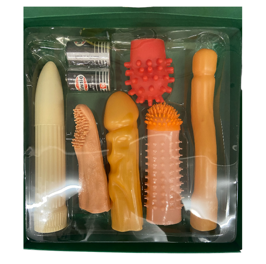 🔥 Sensuele Ontmoeting Erotische Cadeauset – 6-Delige Plezierkit | Vibrator + 5 Opzetstukken