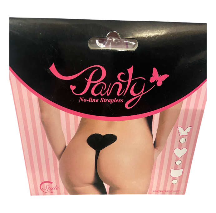 Strapless Panty - Invisible Seamless Thong Black