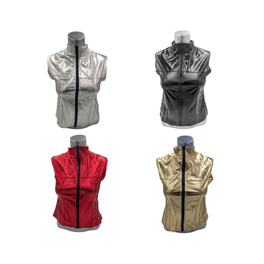 Glossy Kinky Bodywarmer With Zipper Mix 4 Pack - 4 Different Colours