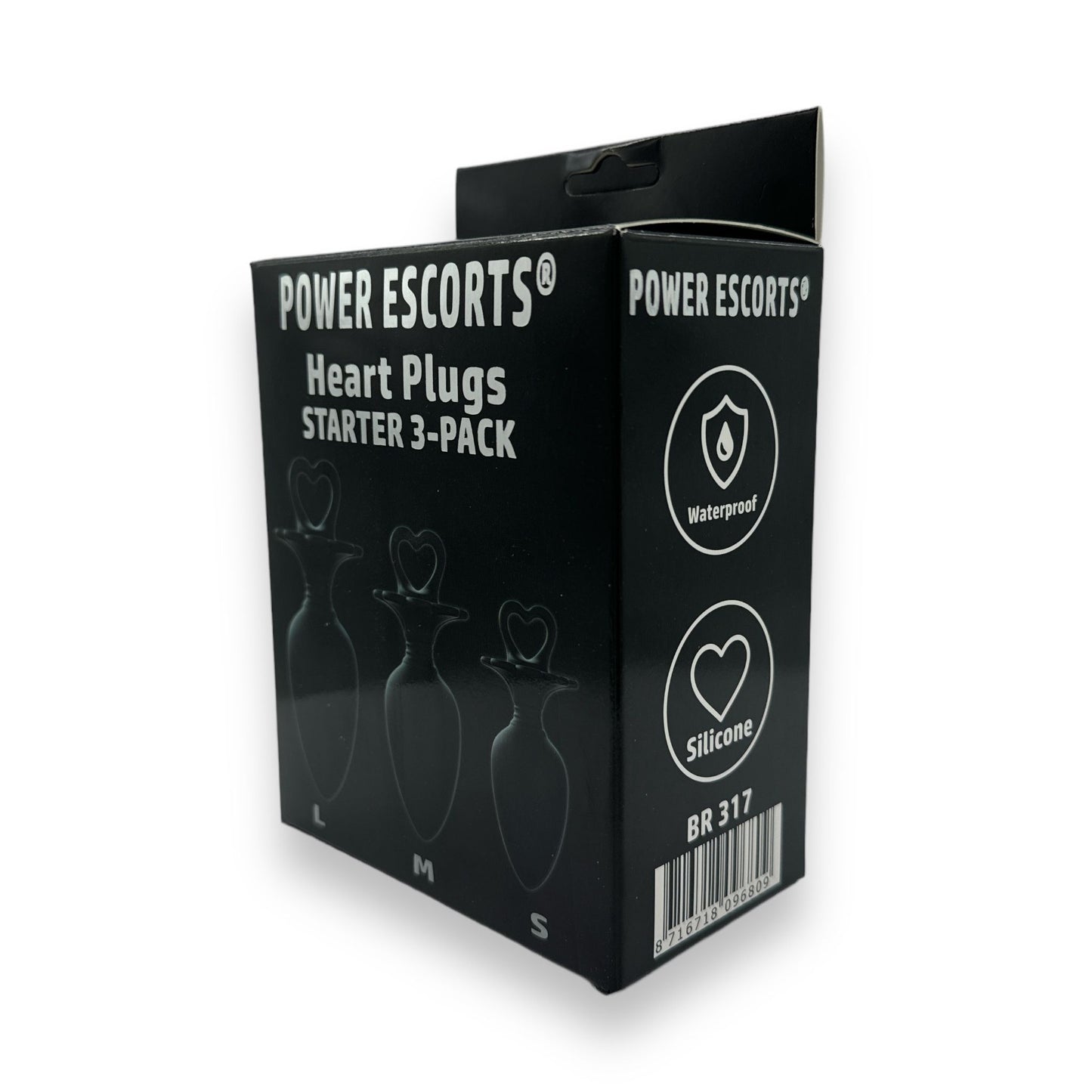 Power Escorts Heart Plug Anal Starter 3-Pack  - S, M & L - Silicone