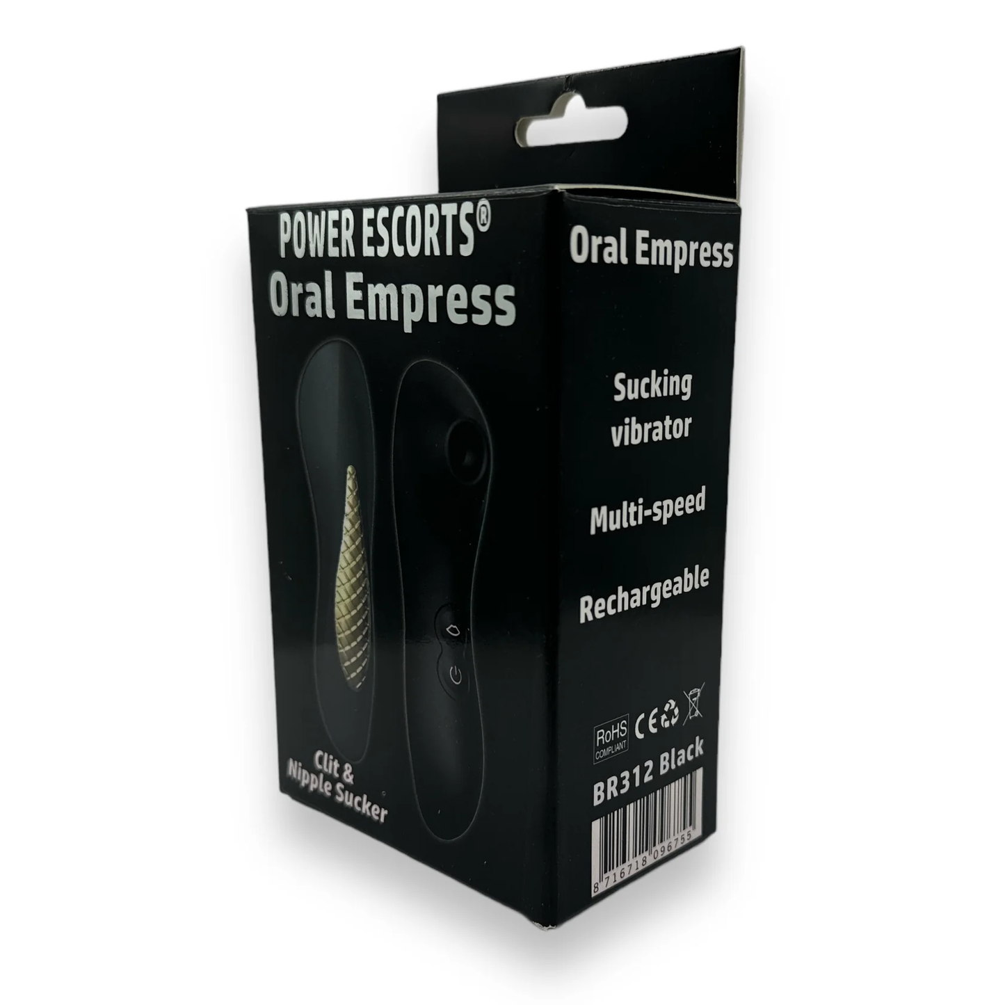 Power Escorts - BR312 - Oral Empress - Gold Plated Oral Sucker Vibrator - Real Clit & Nipple Stimulator