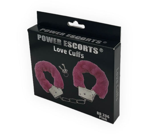 Power Escorts Furry Hand cuffs Pink - Love Cuffs - BR206 - Colourbox