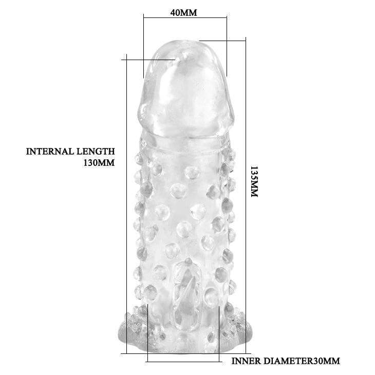 Baile - BI-026203 - Penis Sleeve Clear 13,5 Cm Dia 3,5 Cm - 5,3 Inch Extender