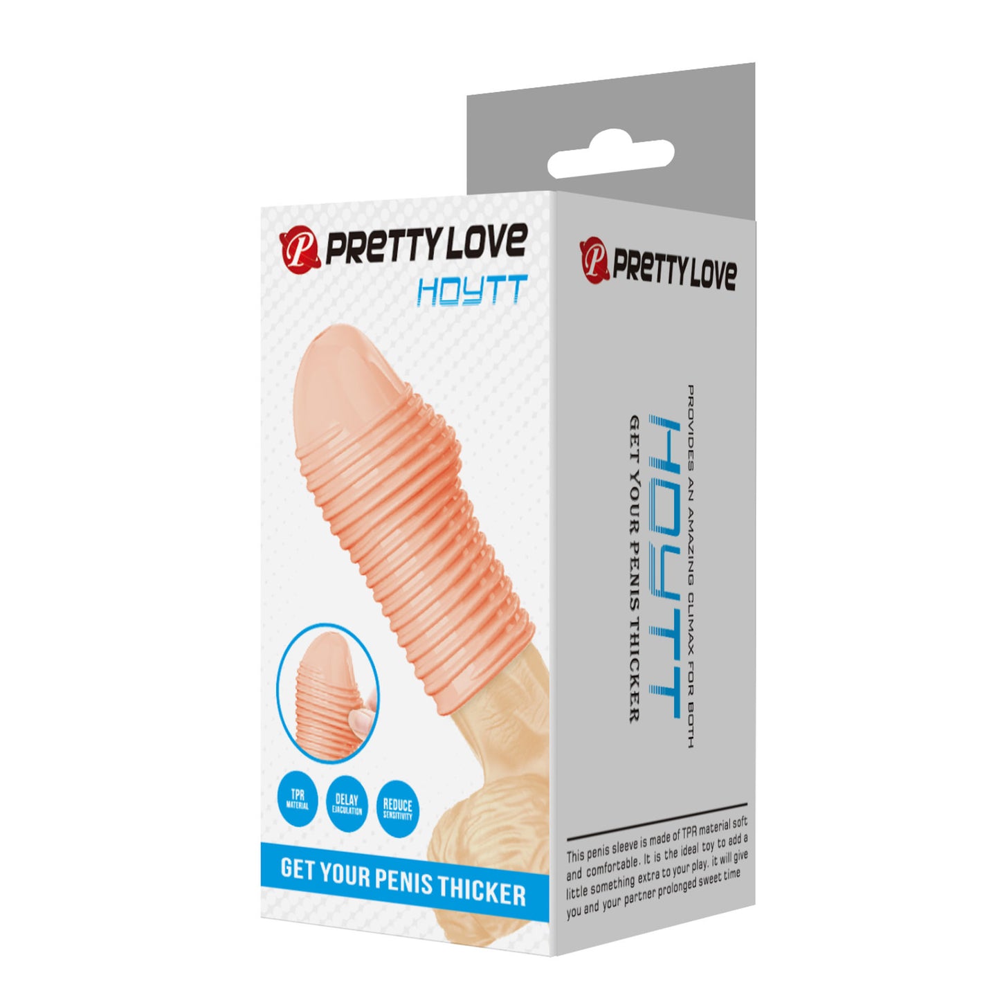 Pretty Love BI-026291 Huel Penis Sleeve – Huidskleur – Flexibele Verlengdesleeve