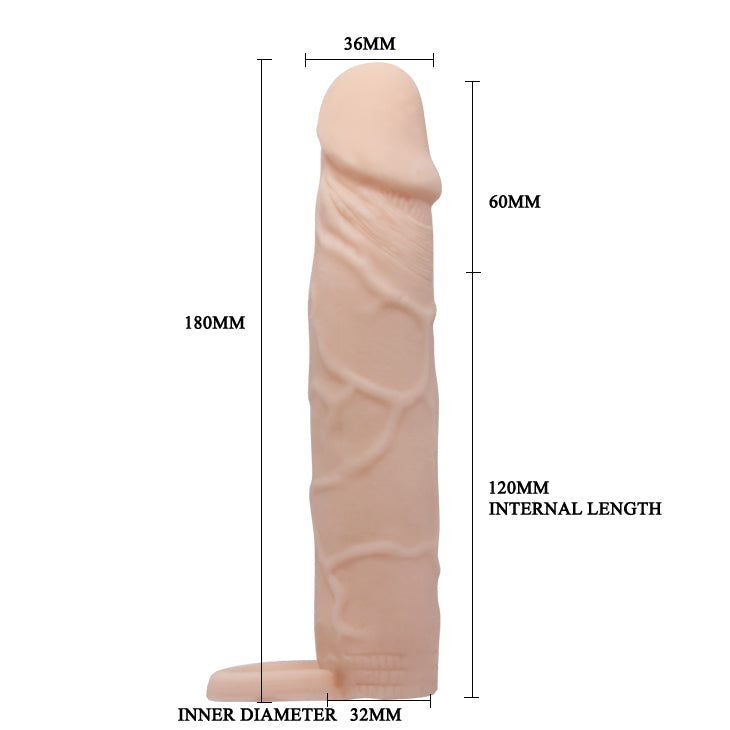 Pretty Love Penis Sleeve 18 cm Large – Realistische Verlenging – Extra Lengte & Omtrek