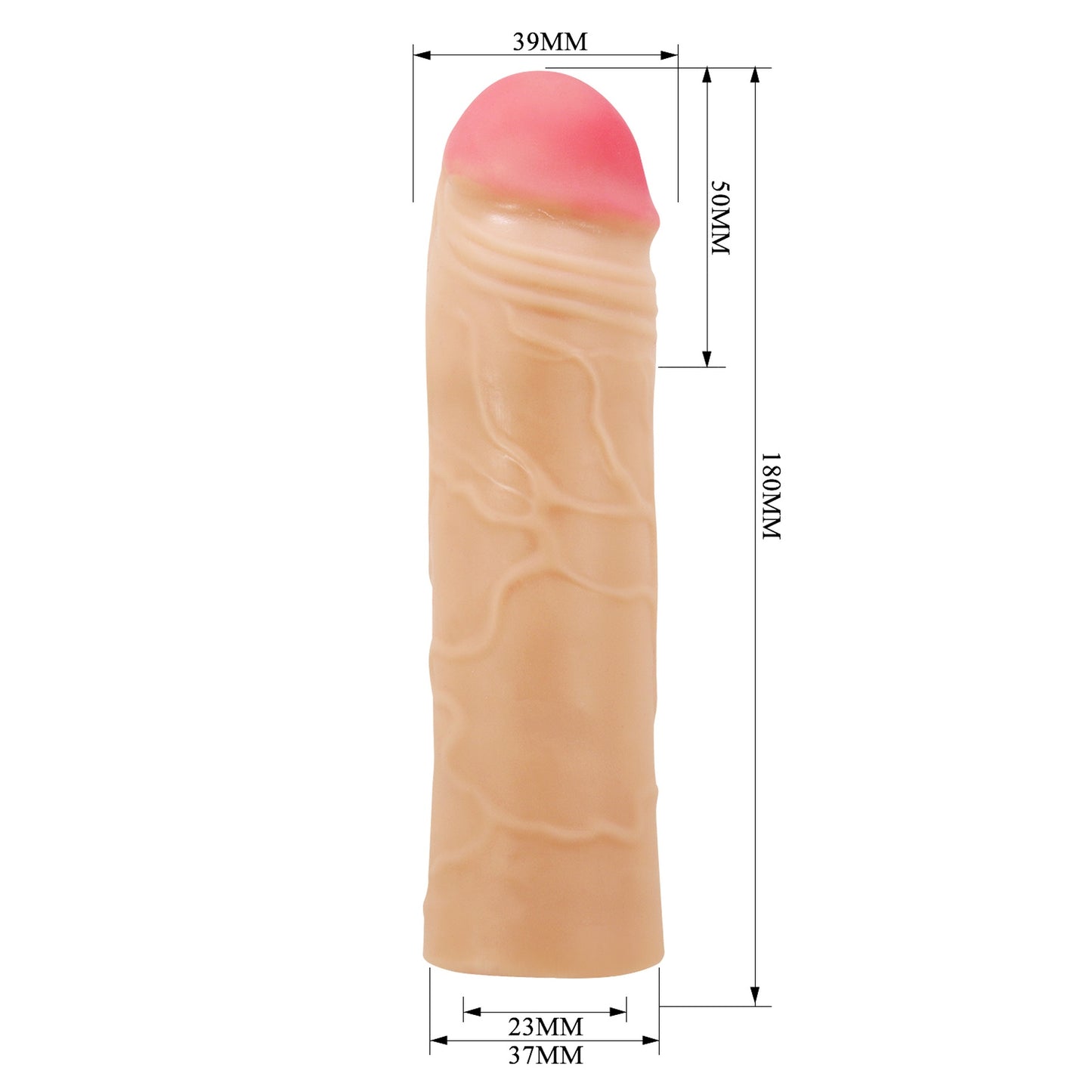 Baile - BI-026254 - Penis Sleeve Flesh 18 Cm Dia 3,7 Cm Inner Dia 2,44 Cm - Extender