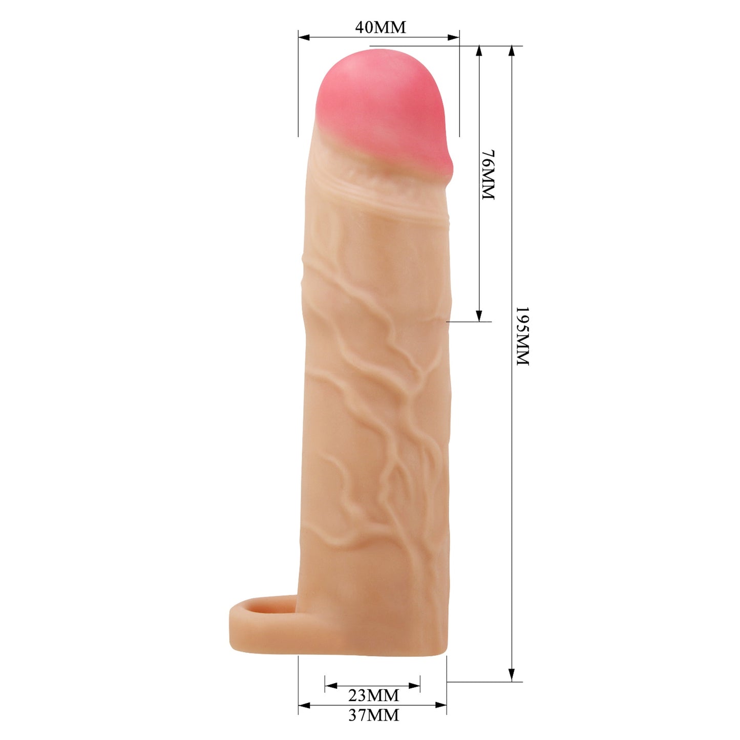 Pretty Love Gerd Penissleeve – 19,5 cm – Ø 4 cm – +7,6 cm Verlenging