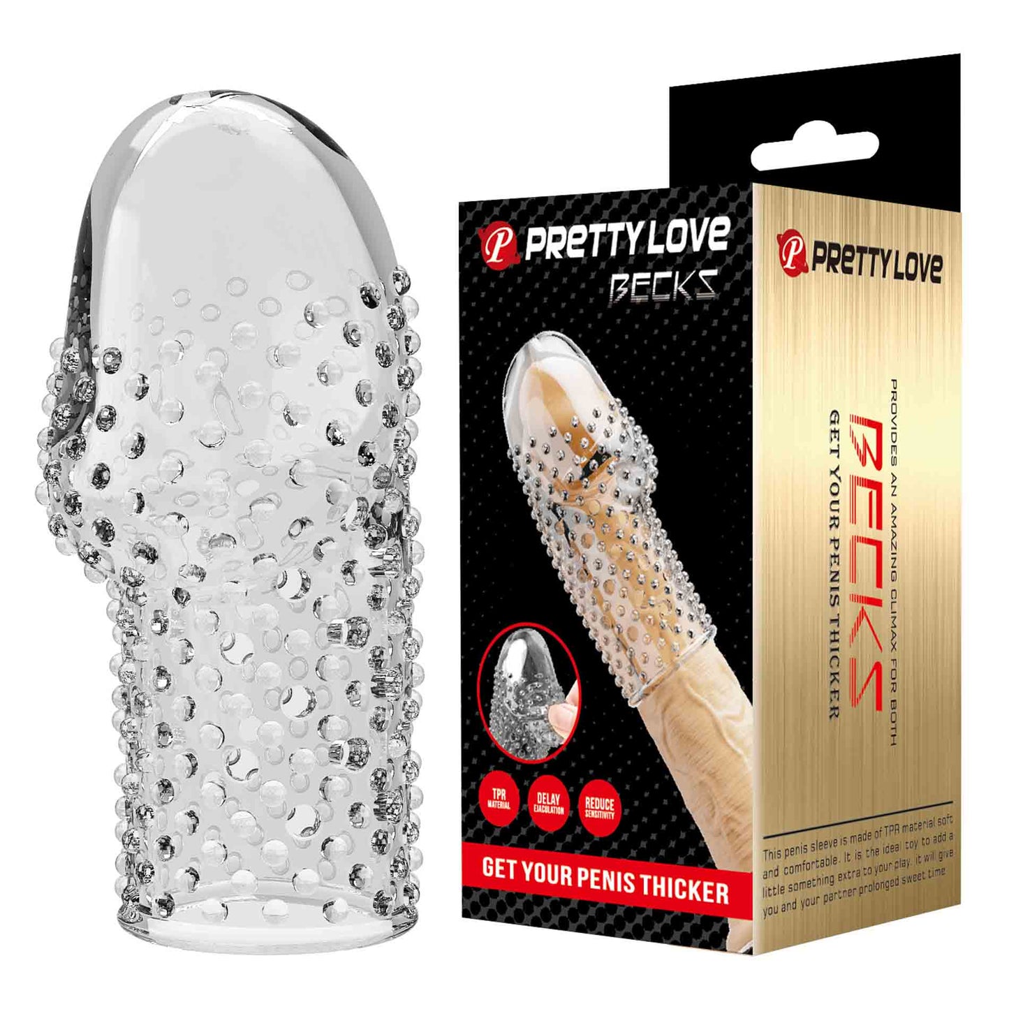 Pretty Love Becks Penis Sleeve – Flesh – Elastische Penissleeve voor Stevigere Erecties en Langdurig Plezier
