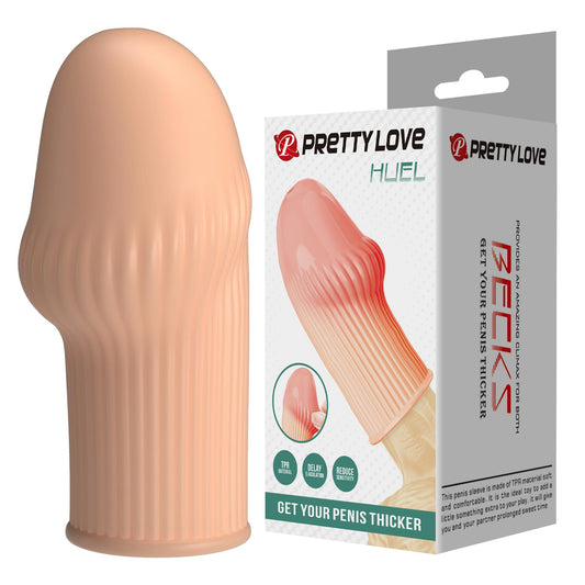 Pretty Love BI-026292 Huel Penis Sleeve – Huidskleur – Flexibele Verlenghoes