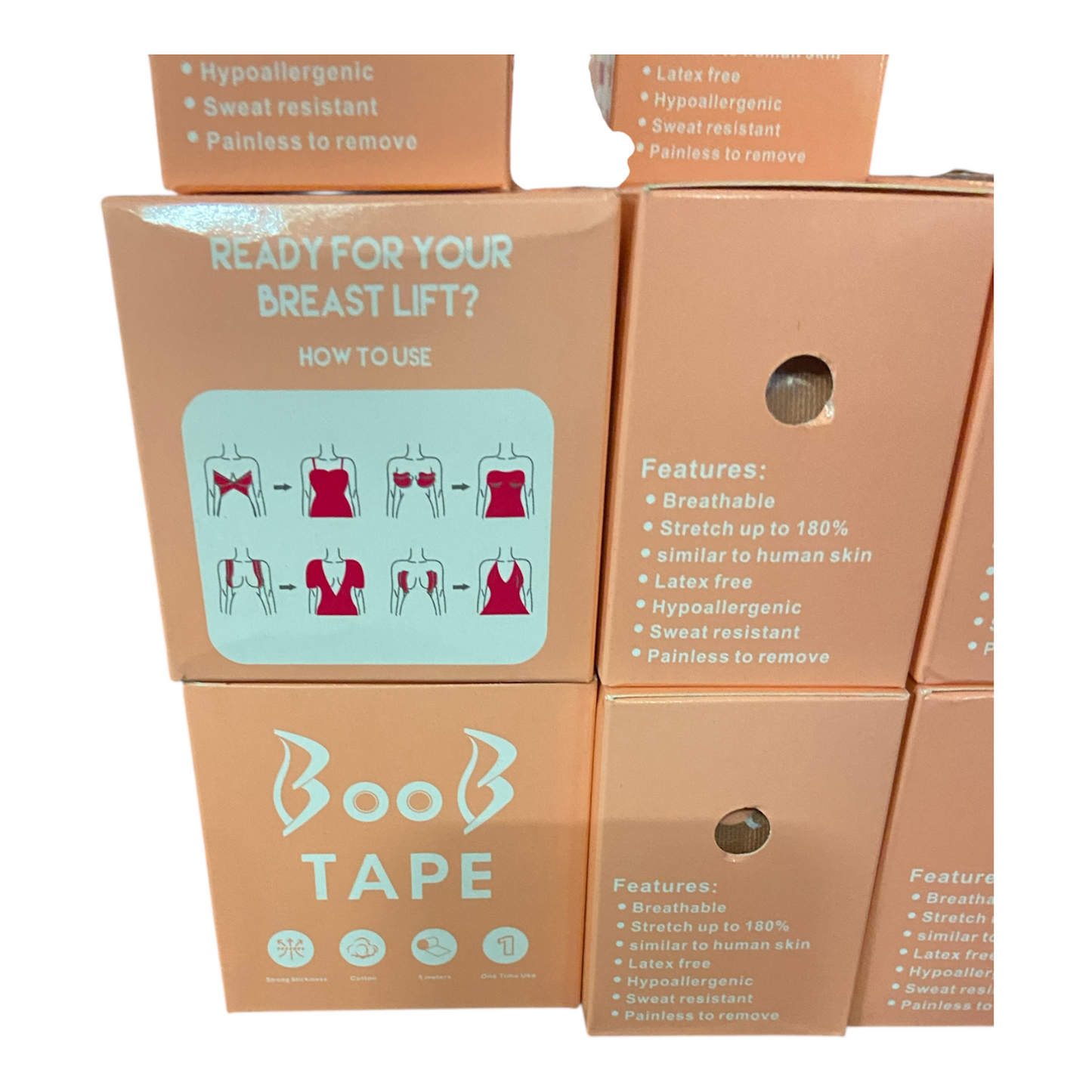 Boobtape 5 M x 5 Cm - Skin Colour - Neckline Bust Lifting Tape - Ready For Your Breast Lift ?