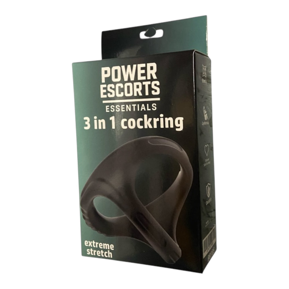 Power Escorts - 3-in-1 Cockring – Super Flexibel – Colour Box