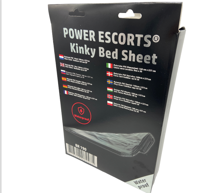 Power Escorts - BR190 - Kinky Bed Sheet - Donkerbruin & Zwart