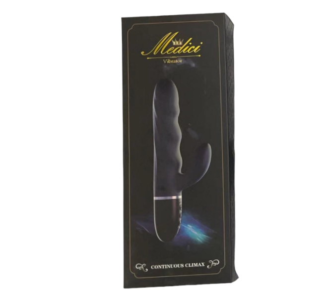 Power Escorts - BR310 - Medici Zwarte G Spot & Clit Stimulator - Silicone - 10 Speed