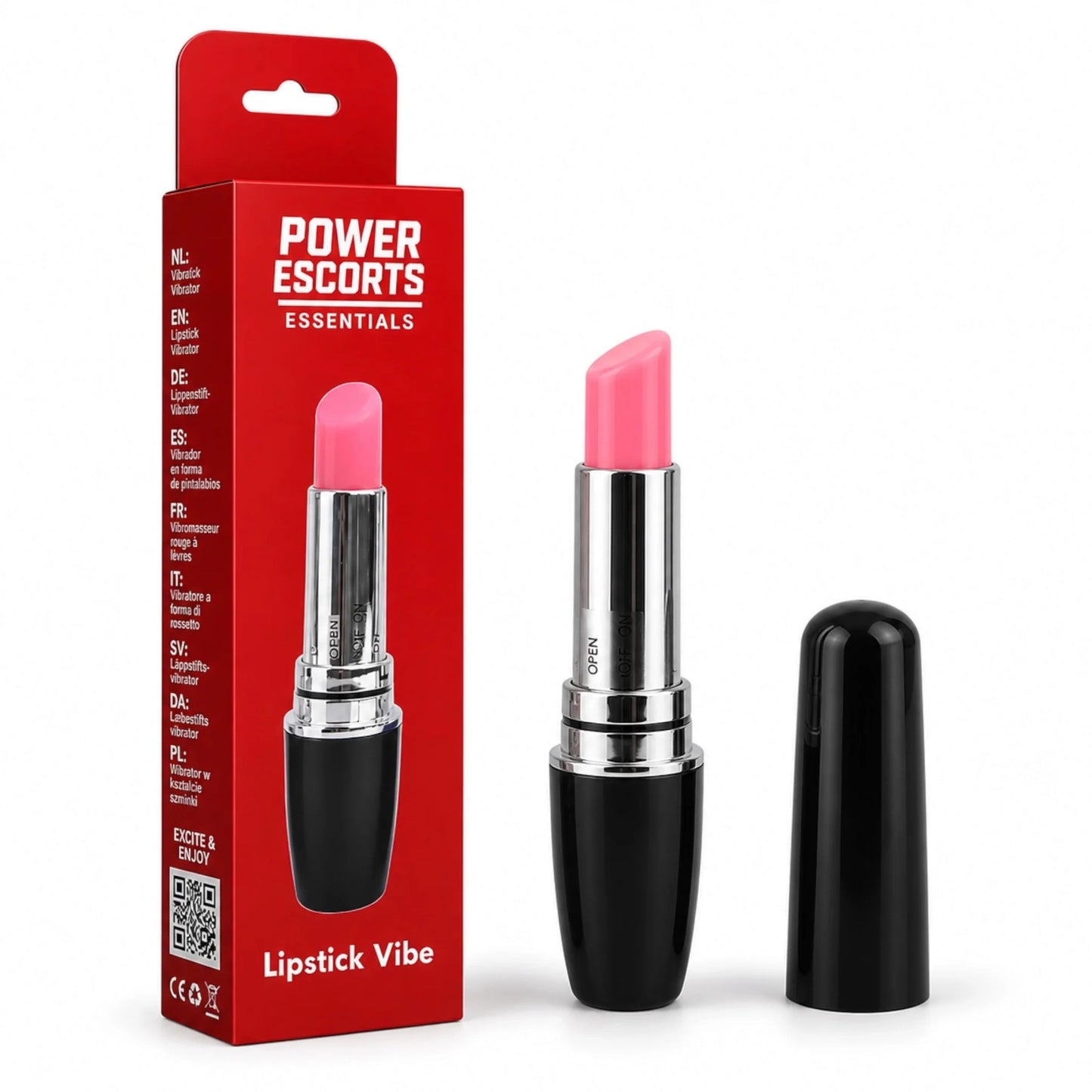 Power Escorts Lipstick Vibrator Zwart – Discreet Mini Vibe Compact & Krachtig