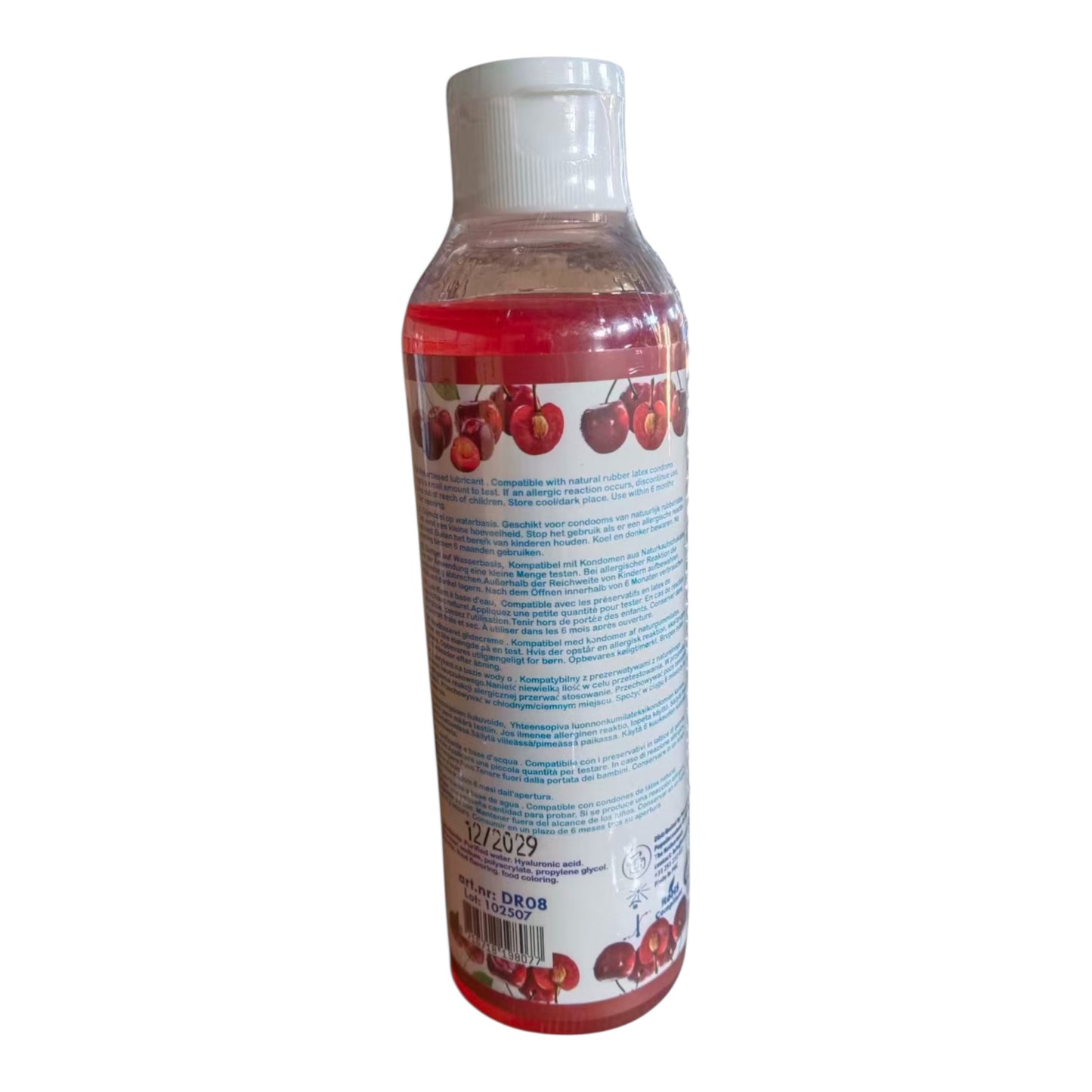 Power Escorts Slide & Play Glijmiddel Cherry 200ml – Waterbasis Lube met Hyaluronzuur