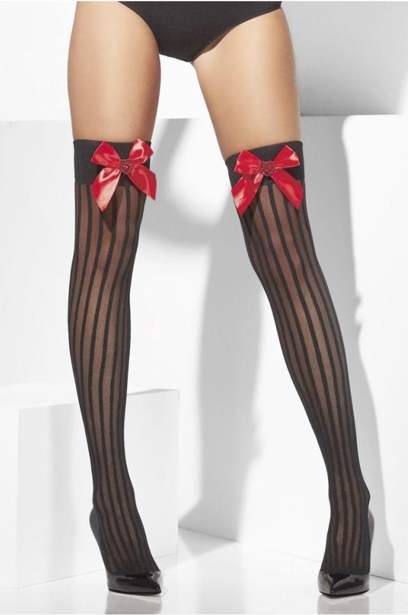 Fever Hosiery  - Opaque Hold Ups  Met Hartjes - Spannende Kousen Stockings