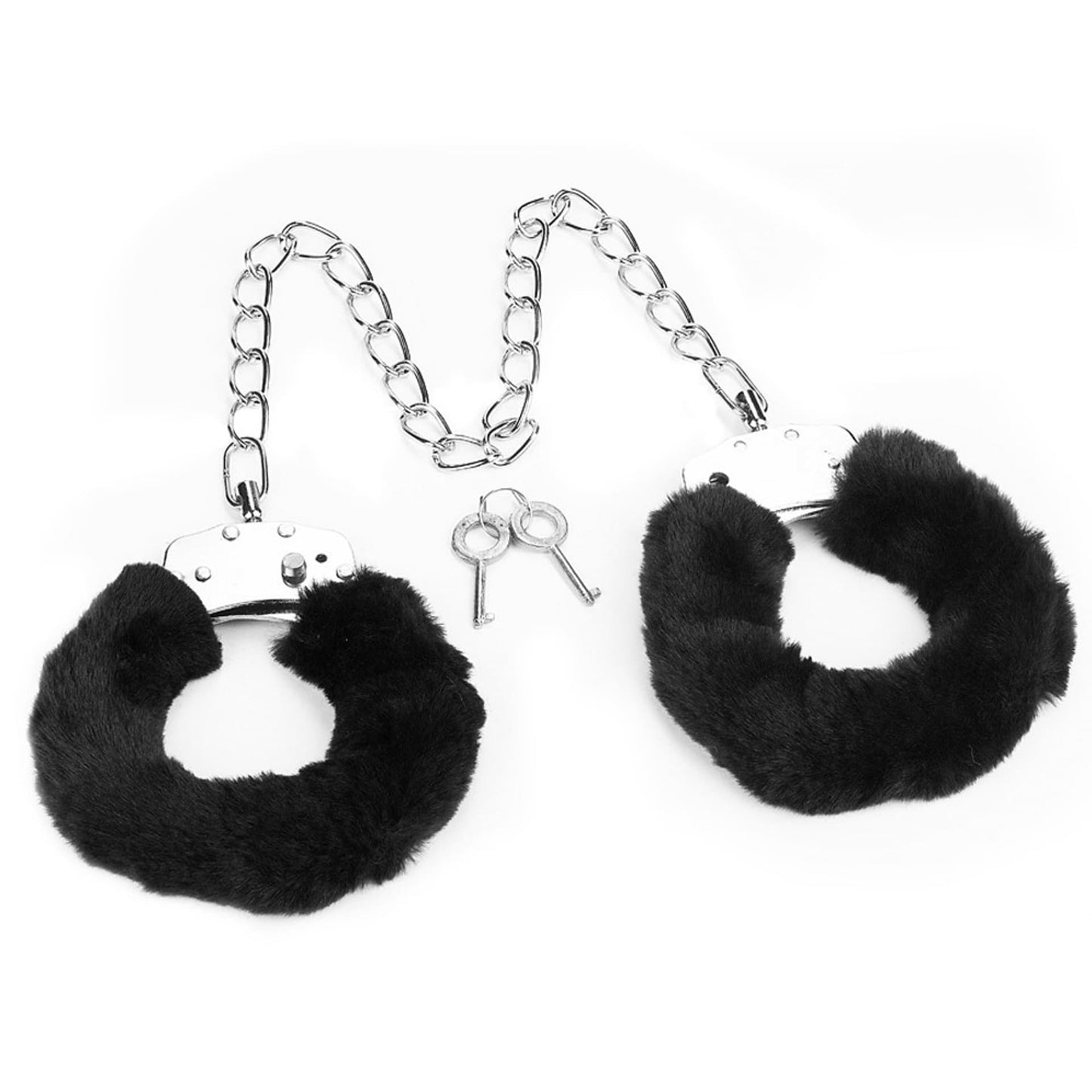 Furry Love Cuffs - Black - Extra Long Chain - Extra Heavy 265 Gram !! - Extra Big - Colourbox