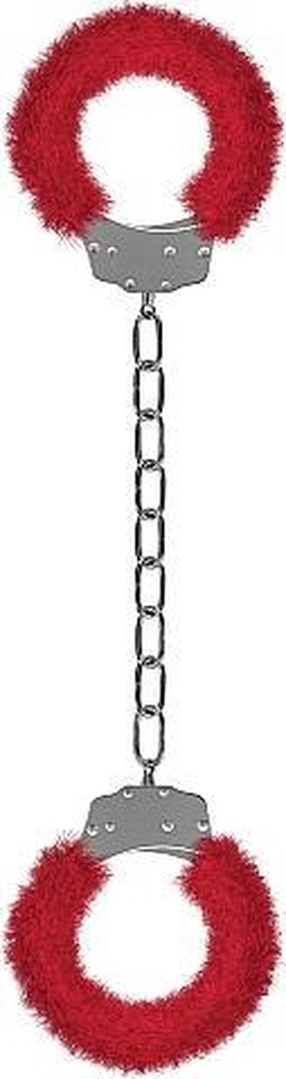 Furry Love Cuffs - Red - Extra Long Chain - Extra Heavy 265 Gram !! - Extra Big - Colourbox